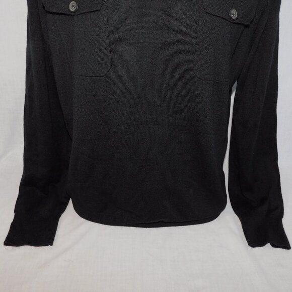 Marc Anthony Mens L Black V Neck Merino Wool Blend knit Sweater - Picture 3 of 11